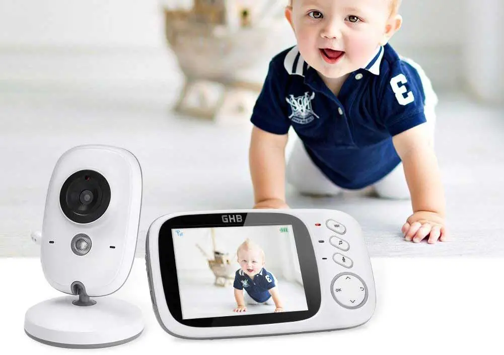 BOIFUN 3.2”Babyphone Camera, Camera Bebe 720P, Vision Nocturne,  Communication Bidirectionnelle, Capteur de Température, Berceuses, VOX :  : Bébé et Puériculture